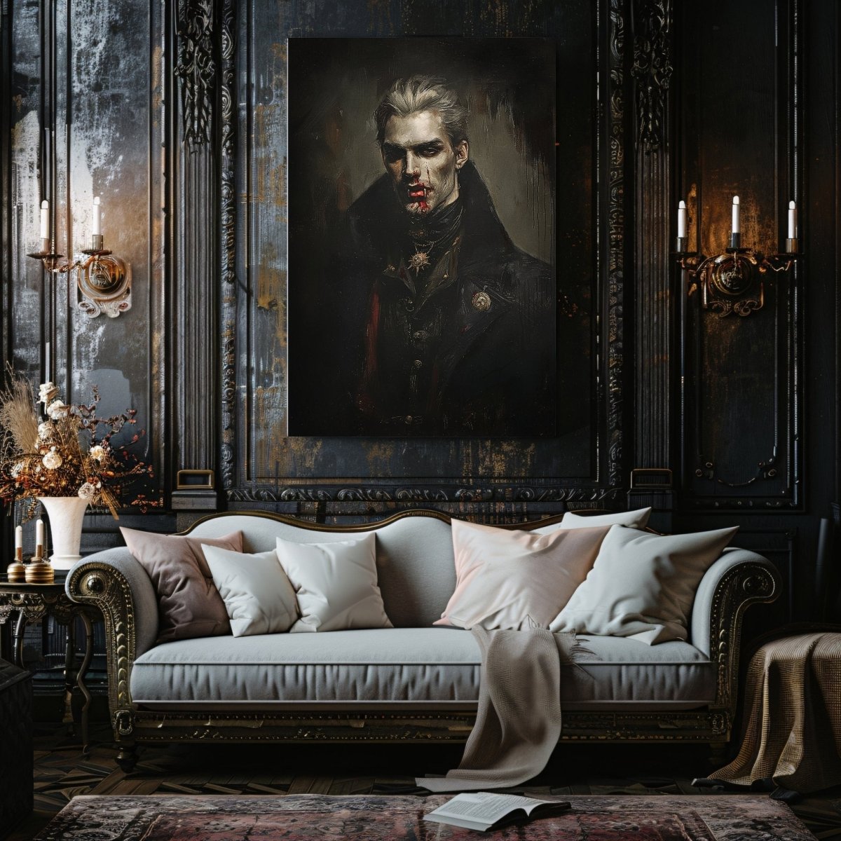 Victorian Vampire Lord Canvas Print - Macabre Gothic Wall Art - Everything Pixel