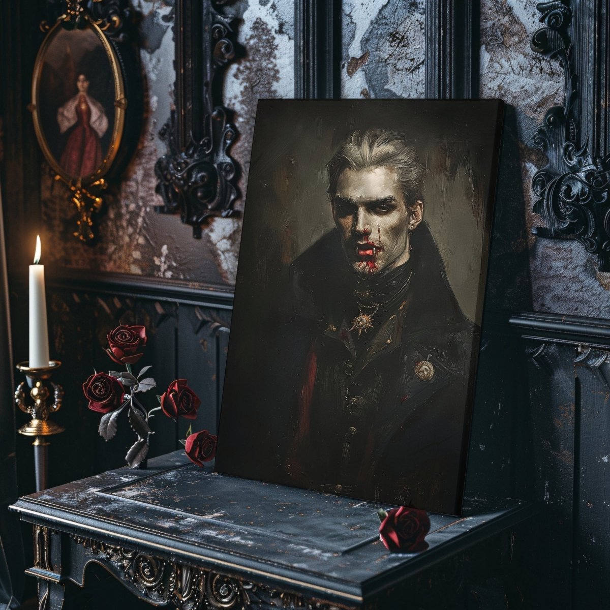 Victorian Vampire Lord Canvas Print - Macabre Gothic Wall Art - Everything Pixel