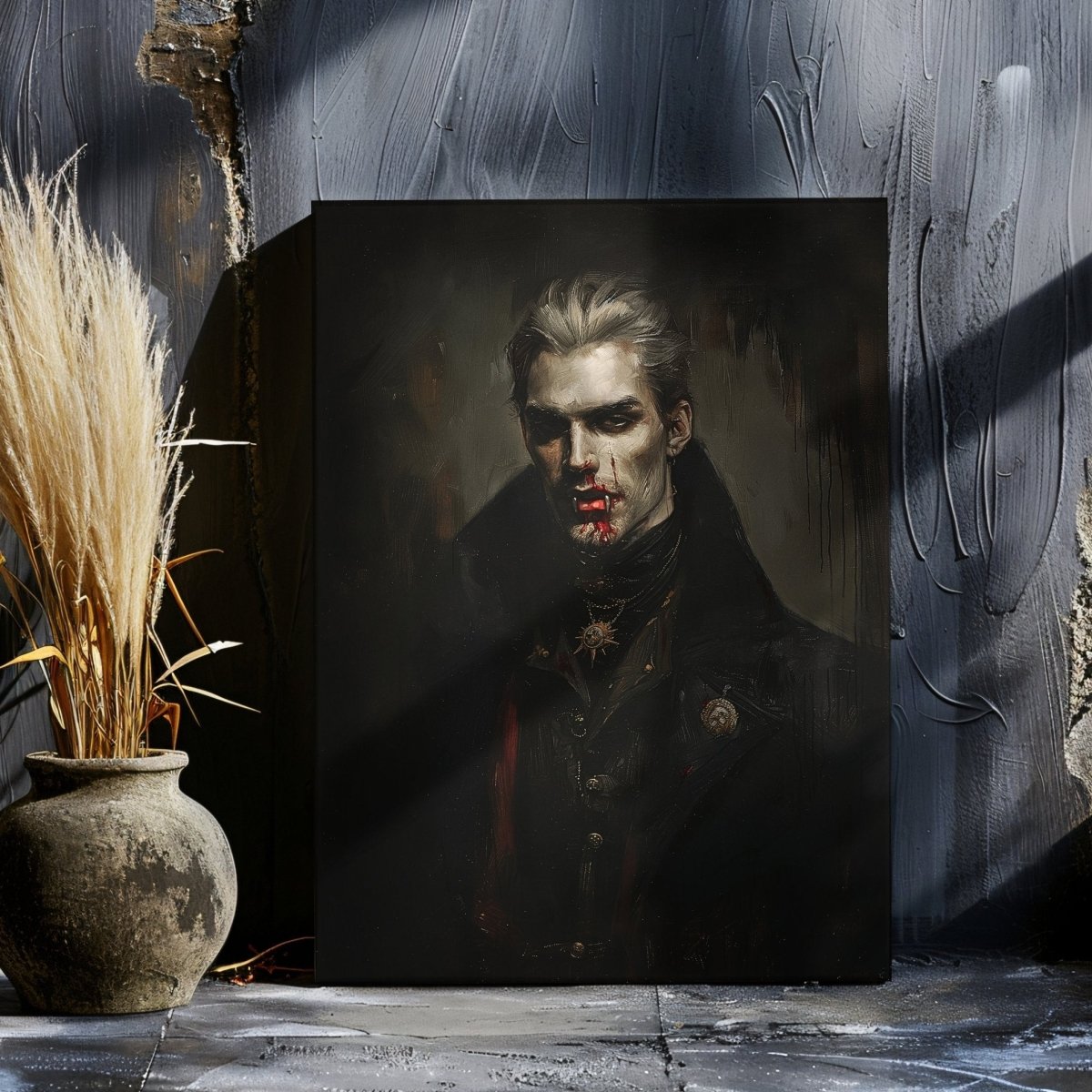 Victorian Vampire Lord Canvas Print - Macabre Gothic Wall Art - Everything Pixel