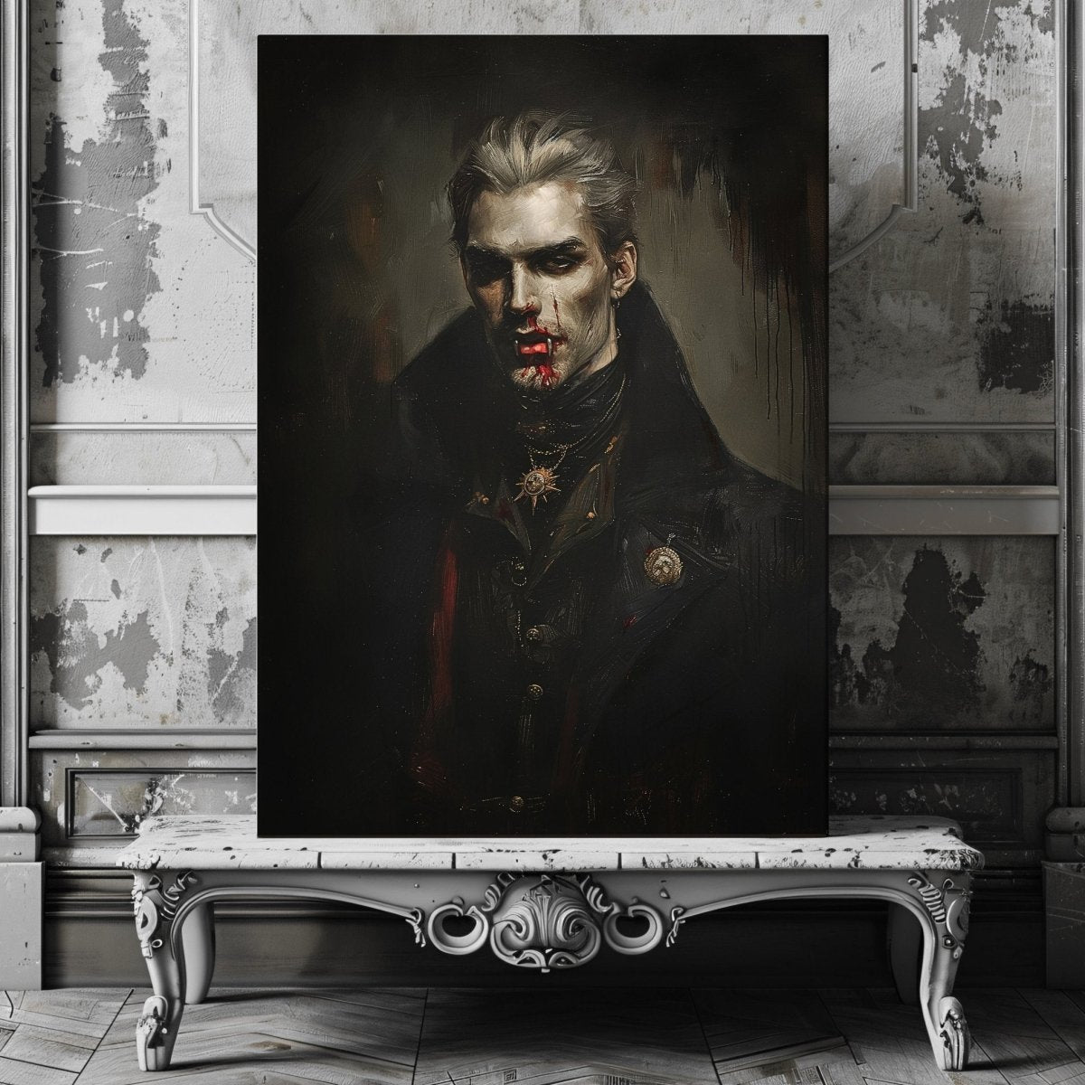 Victorian Vampire Lord Canvas Print - Macabre Gothic Wall Art - Everything Pixel