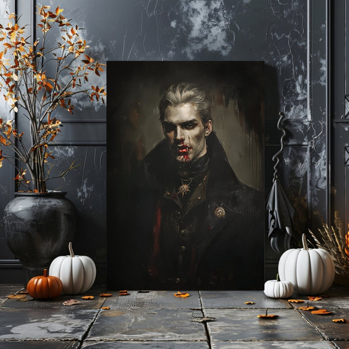 Victorian Vampire Lord Canvas Print - Macabre Gothic Wall Art - Everything Pixel