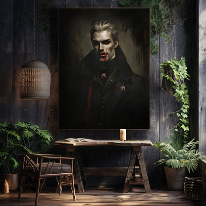 Victorian Vampire Lord Wall Art Print - Macabre Gothic Wall Art - Everything Pixel