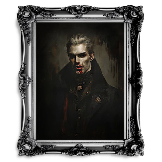Victorian Vampire Lord Wall Art Print - Macabre Gothic Wall Art - Everything Pixel