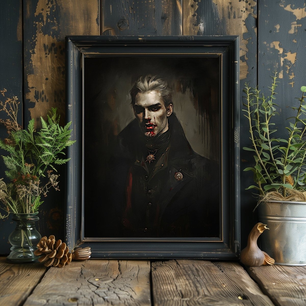 Victorian Vampire Lord Wall Art Print - Macabre Gothic Wall Art - Everything Pixel