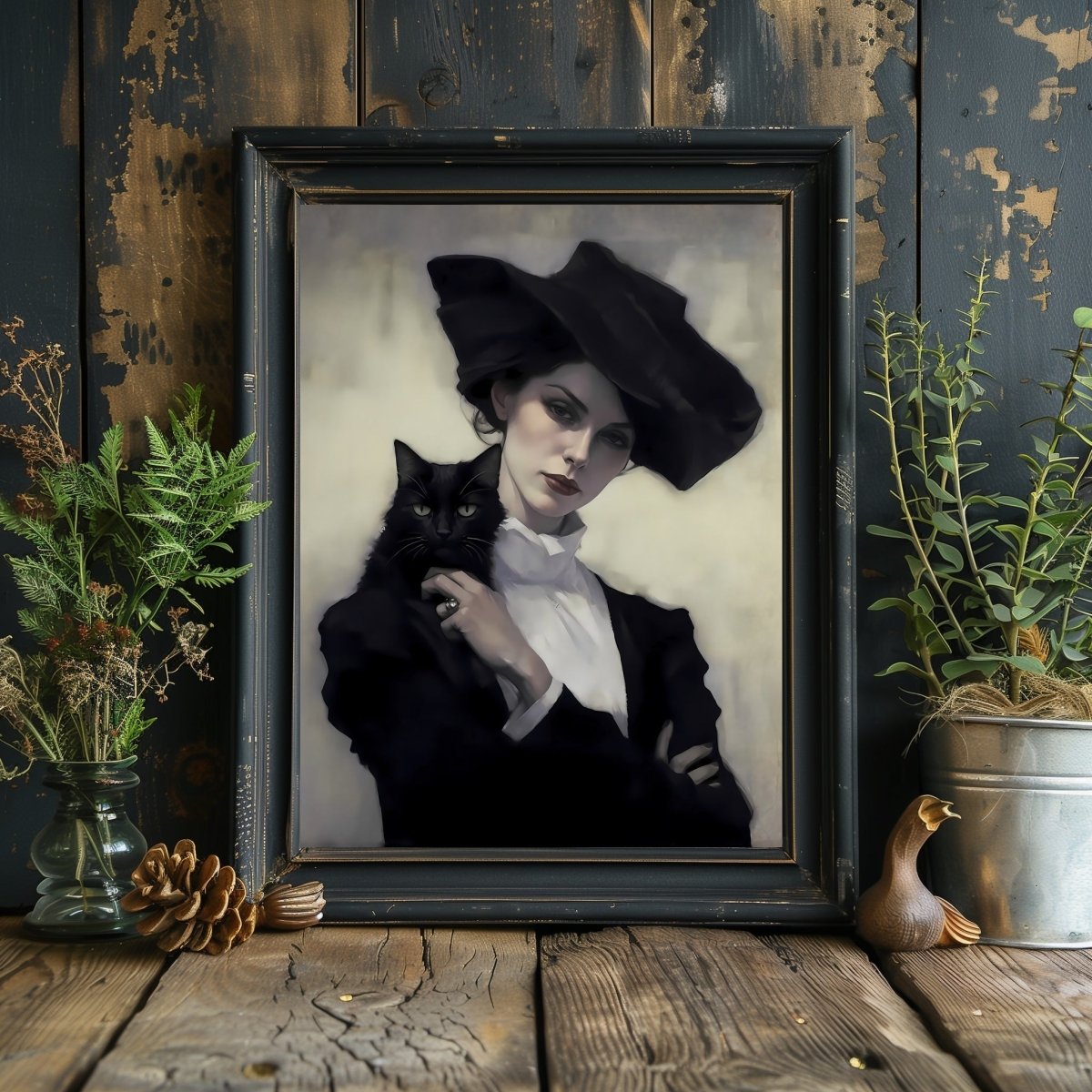 Victorian Witch Halloween Wall Art Painting Spooky Decor Dark Cottagecore Victorian Gothic Halloween Poster Dark Academia Art Paper Poster Print - Everything Pixel