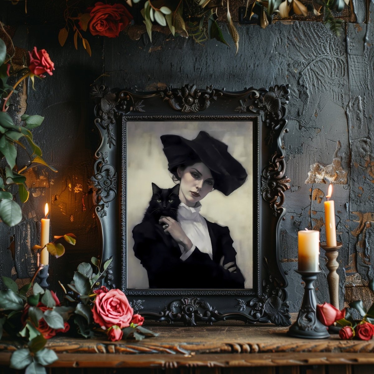 Victorian Witch Halloween Wall Art Painting Spooky Decor Dark Cottagecore Victorian Gothic Halloween Poster Dark Academia Art Paper Poster Print - Everything Pixel