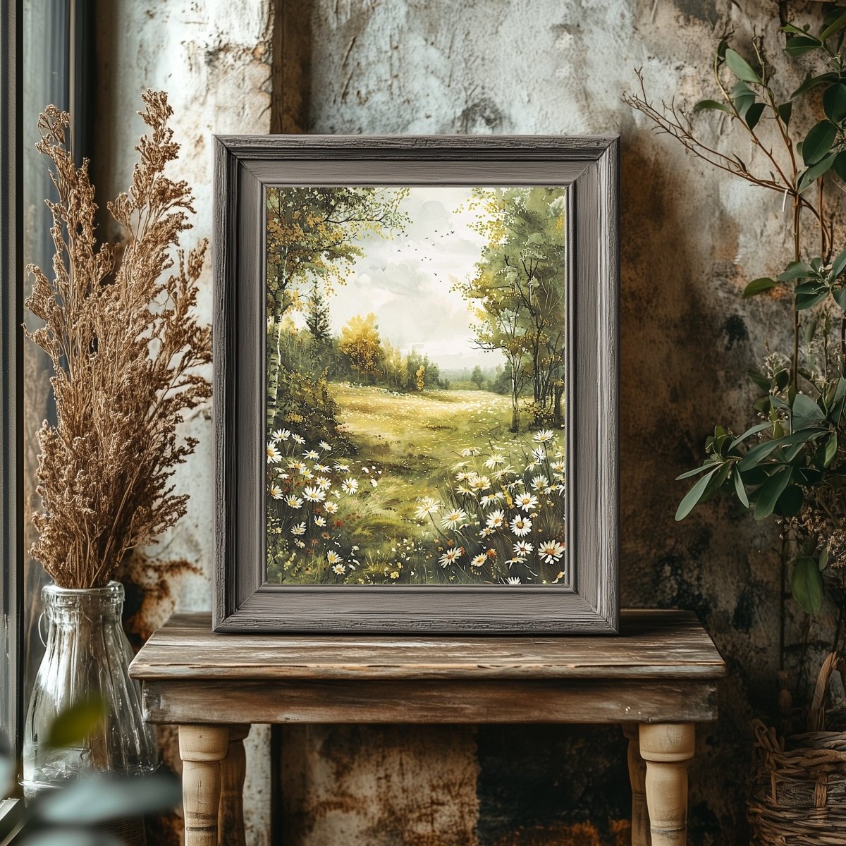 Vintage Birch Woodland Wall Art Print - Everything Pixel