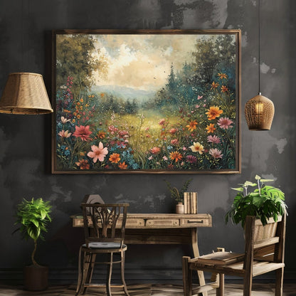 Vintage Woodland Landscape Wall Art Print - Everything Pixel