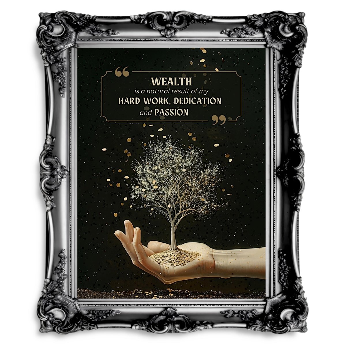 Wealth Affirmation Wall Art Print - Motivational Decor, Law of Attraction - Everything Pixel