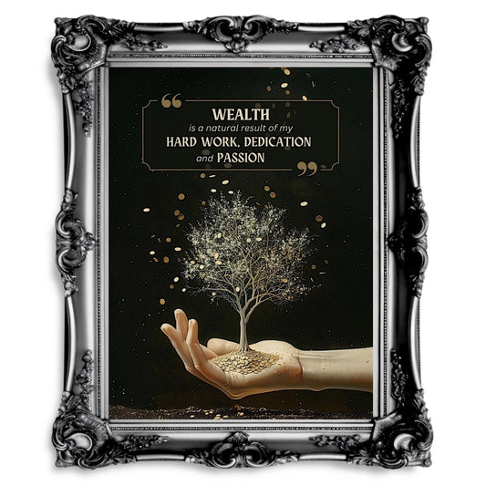 Wealth Affirmation Wall Art Print - Motivational Decor, Law of Attraction - Everything Pixel