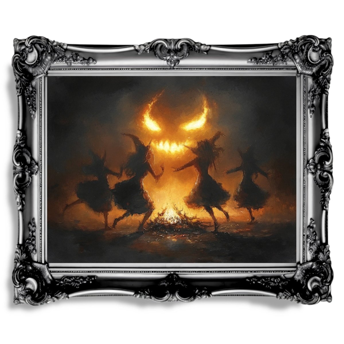 Witches' Fire Dance summons Demon - Gothic Wall Art Print - Everything Pixel