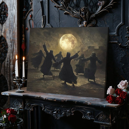 Witches Midnight Ritual Canvas Print - Witchcore Print, Magic Occult Art - Everything Pixel