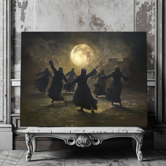 Witches Midnight Ritual Canvas Print - Witchcore Print, Magic Occult Art - Everything Pixel