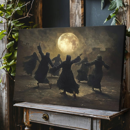 Witches Midnight Ritual Canvas Print - Witchcore Print, Magic Occult Art - Everything Pixel