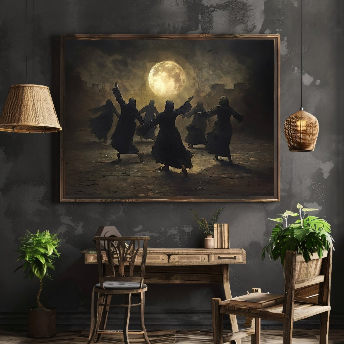 Witches Midnight Ritual Wall Art Print - Witchcore Print, Magic Occult Art - Everything Pixel