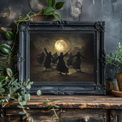 Witches Midnight Ritual Wall Art Print - Witchcore Print, Magic Occult Art - Everything Pixel