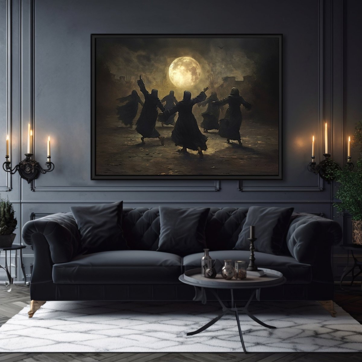 Witches Midnight Ritual Wall Art Print - Witchcore Print, Magic Occult Art - Everything Pixel