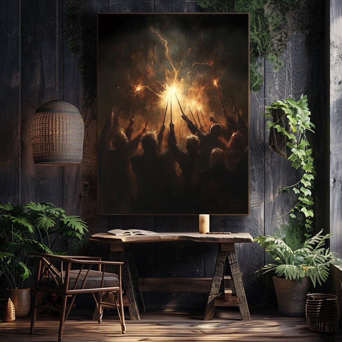 Wizards’ Ritual Wall Art Print – Arcane Magic & Mystical Light Artwork - Everything Pixel