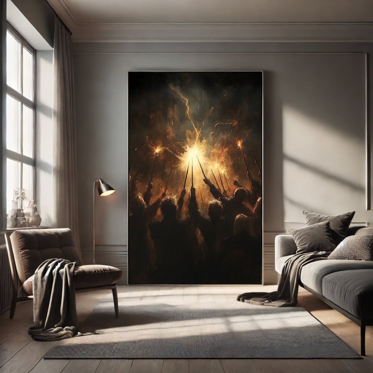 Wizards’ Ritual Wall Art Print – Arcane Magic & Mystical Light Artwork - Everything Pixel