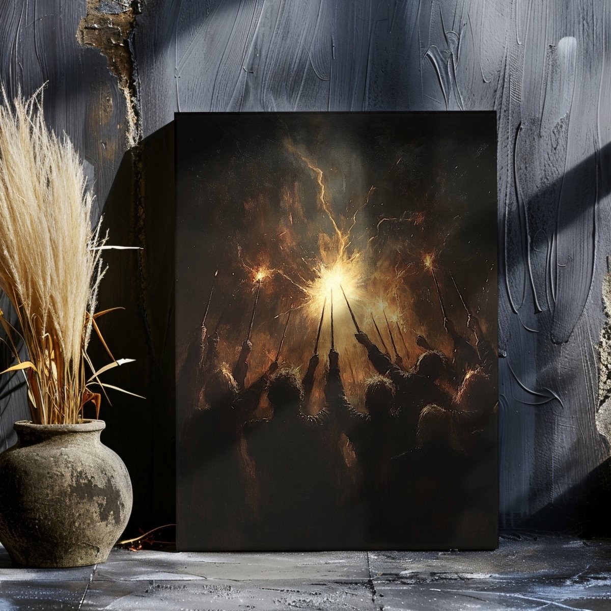 Wizards’ Ritual Wall Art Print – Arcane Magic & Mystical Light Artwork - Everything Pixel