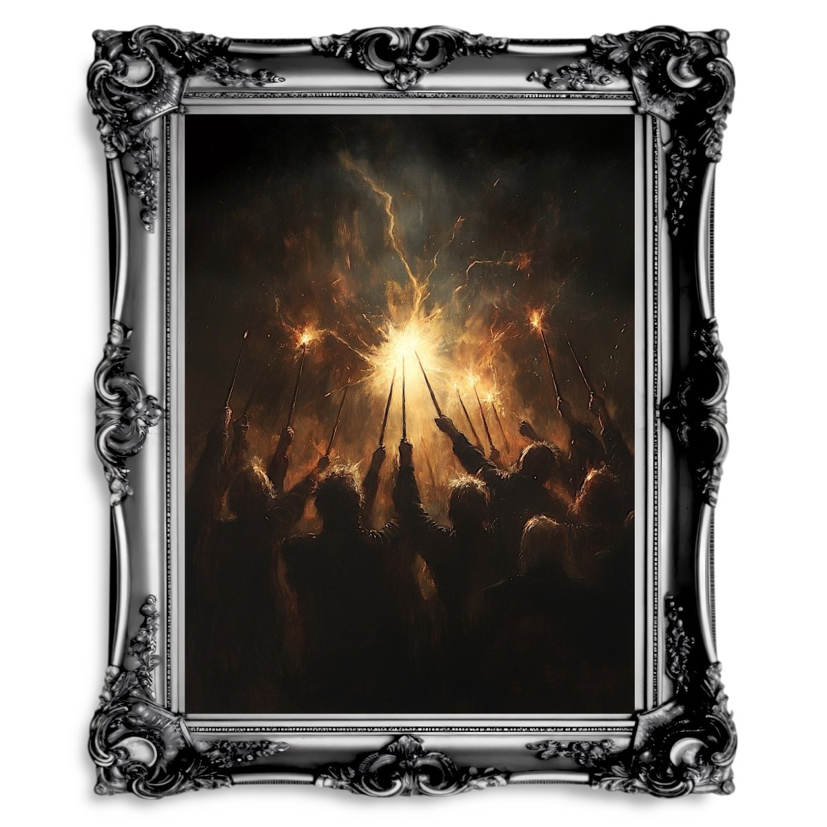 Wizards’ Ritual Wall Art Print – Arcane Magic & Mystical Light Artwork - Everything Pixel