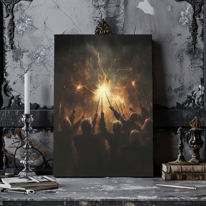 Wizards’ Ritual Wall Art Print – Arcane Magic & Mystical Light Artwork - Everything Pixel