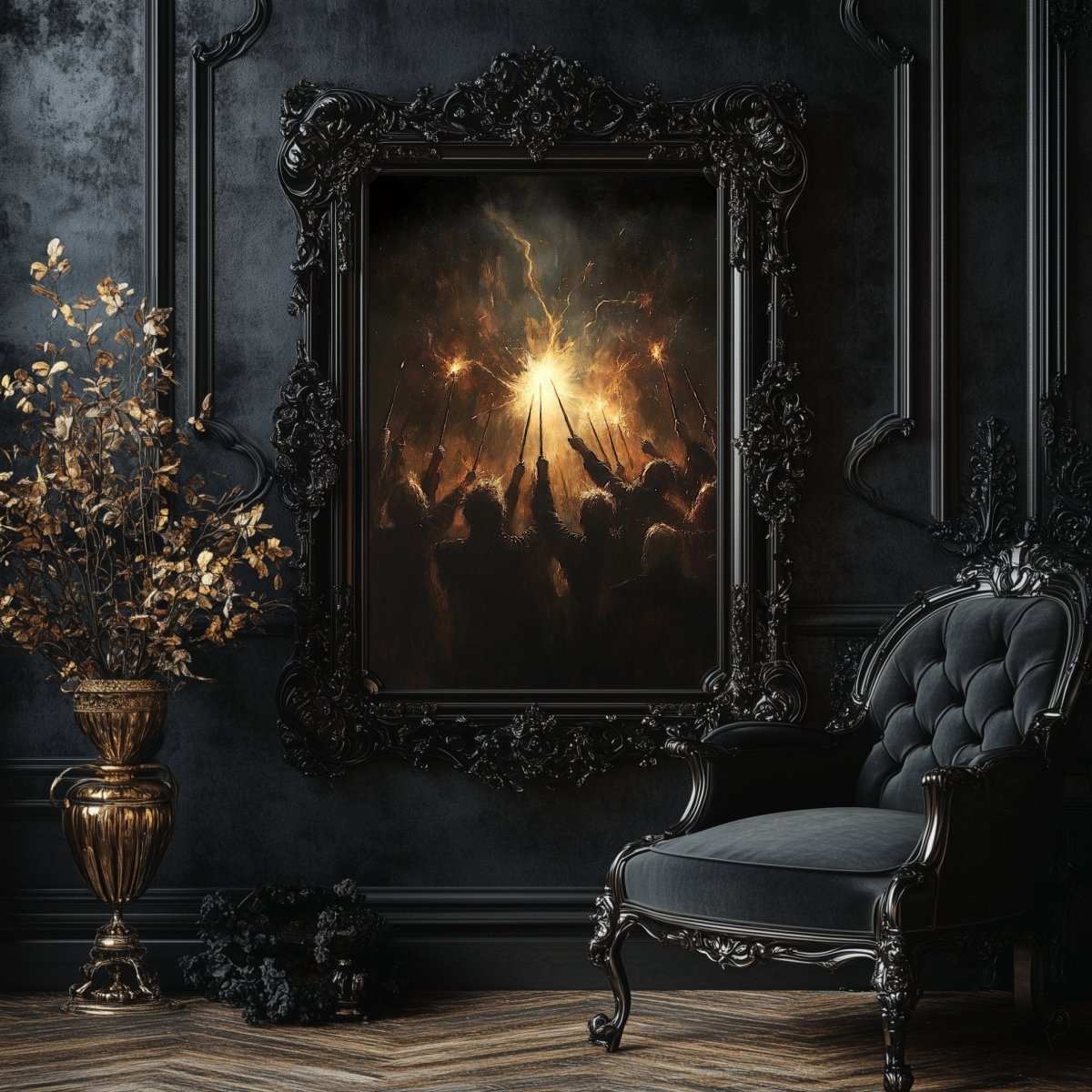 Wizards’ Ritual Wall Art Print – Arcane Magic & Mystical Light Artwork - Everything Pixel