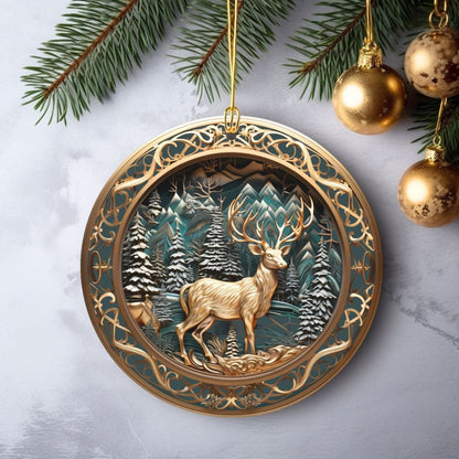 3D Christmas Ornament 20 PNG Bundle Emerald Green Gold Sublimation Design Stylish 3D Effect Round Christmas Decoration Clipart - Everything Pixel
