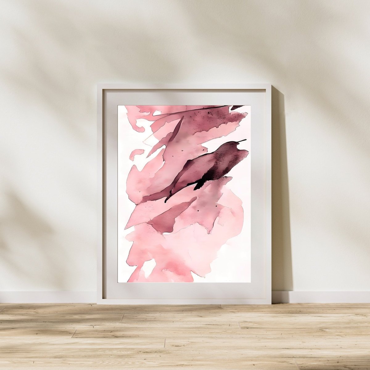 Abstract wall art pink white modern minimalist artprint - Everything Pixel