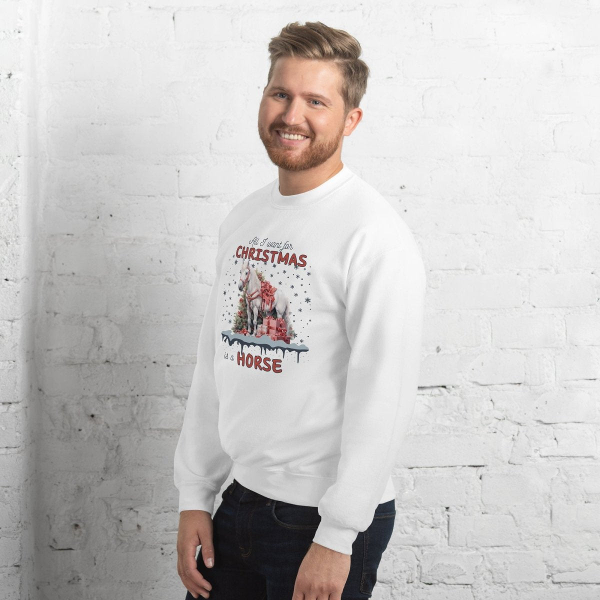 All I Want for Christmas is a Horse Sweater - High Quality Funny Horse Sweatshirt, Funny Gift for Horse Lover, Christmas Holiday Pullover - Everything Pixel