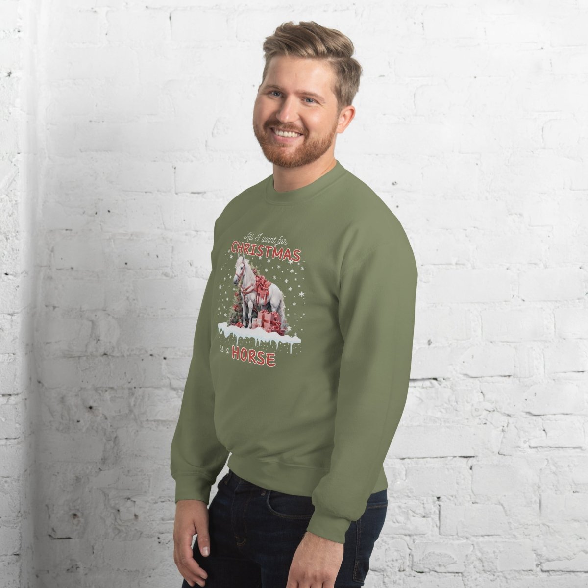 All I Want for Christmas is a Horse Sweater - High Quality Funny Horse Sweatshirt, Funny Gift for Horse Lover, Christmas Holiday Pullover - Everything Pixel