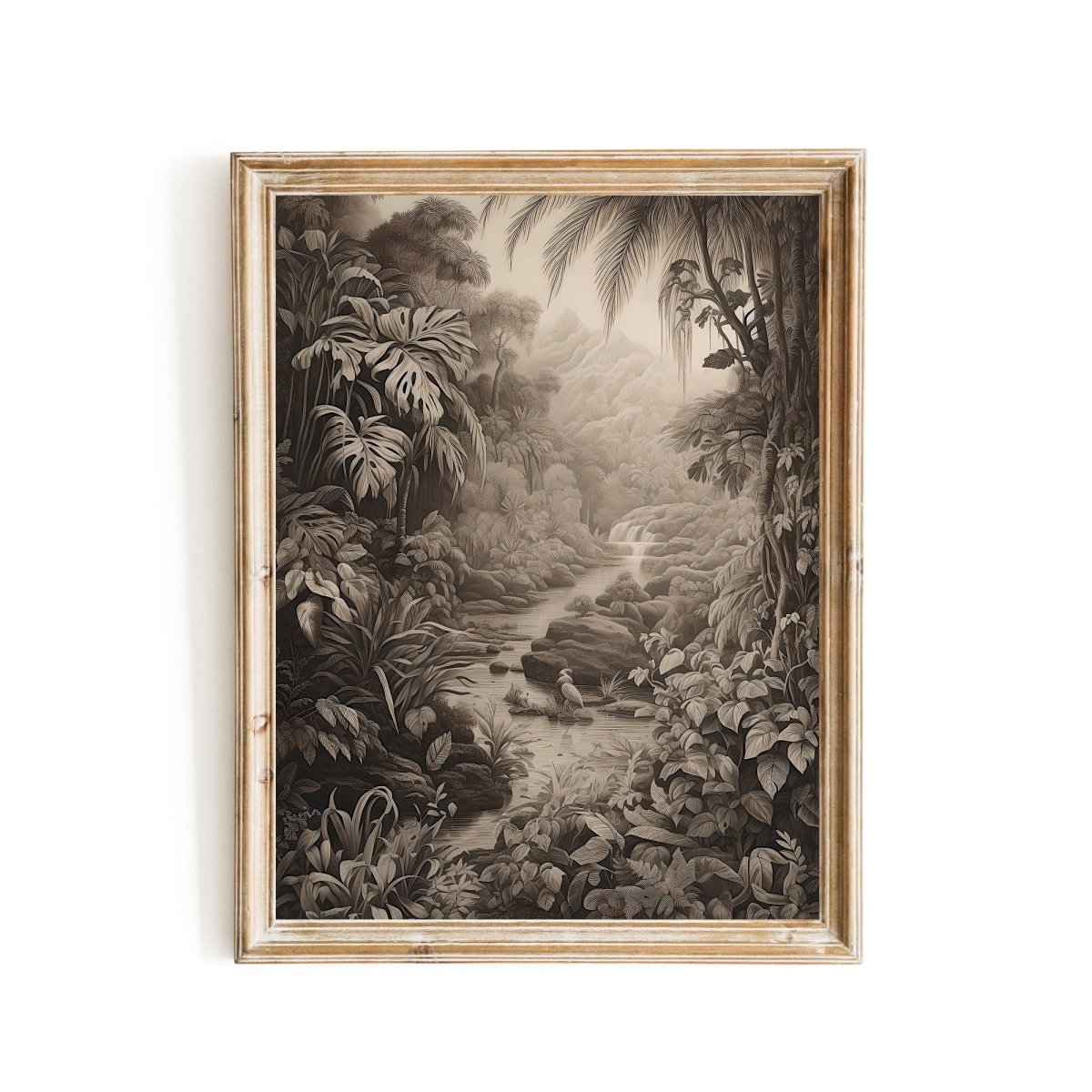 Antique Moody Tropical Painting Poster Tropical Rainforest Baroque Art - Everything Pixel