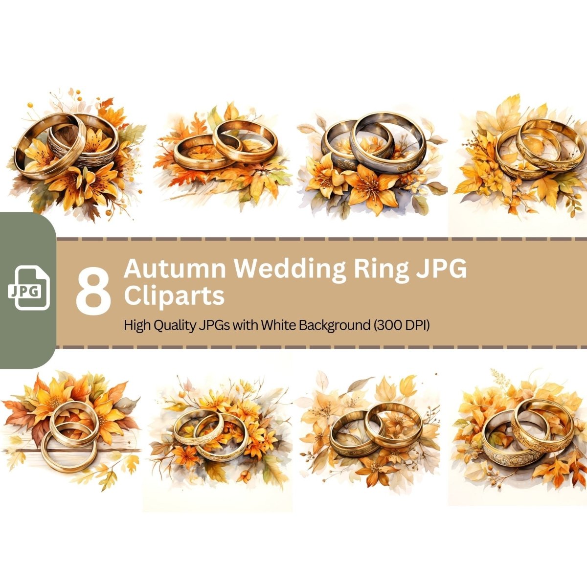 Autumn Wedding Ring Clipart 8 High Quality JPG Wedding Invitation - Everything Pixel