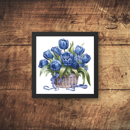 Basket with Blue Tulips 6+6 PNG Bundle for Sublimation & Clipart - Everything Pixel