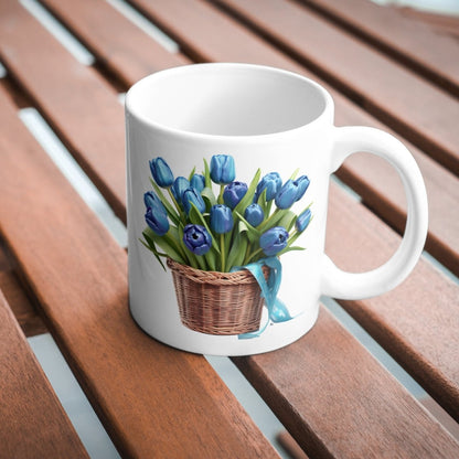 Basket with Blue Tulips 6+6 PNG Bundle for Sublimation & Clipart - Everything Pixel