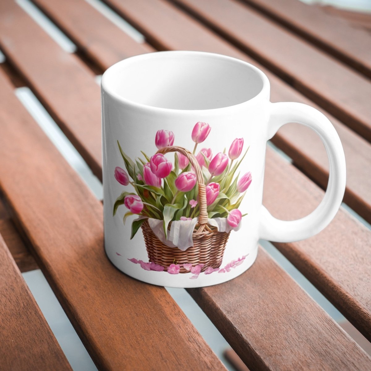 Basket with Pink Tulips 6+6 PNG Bundle for Sublimation & Clipart - Everything Pixel