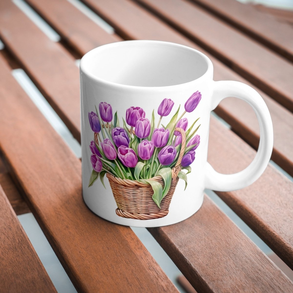 Basket with Purple Tulips 6+6 PNG Bundle for Sublimation & Clipart - Everything Pixel