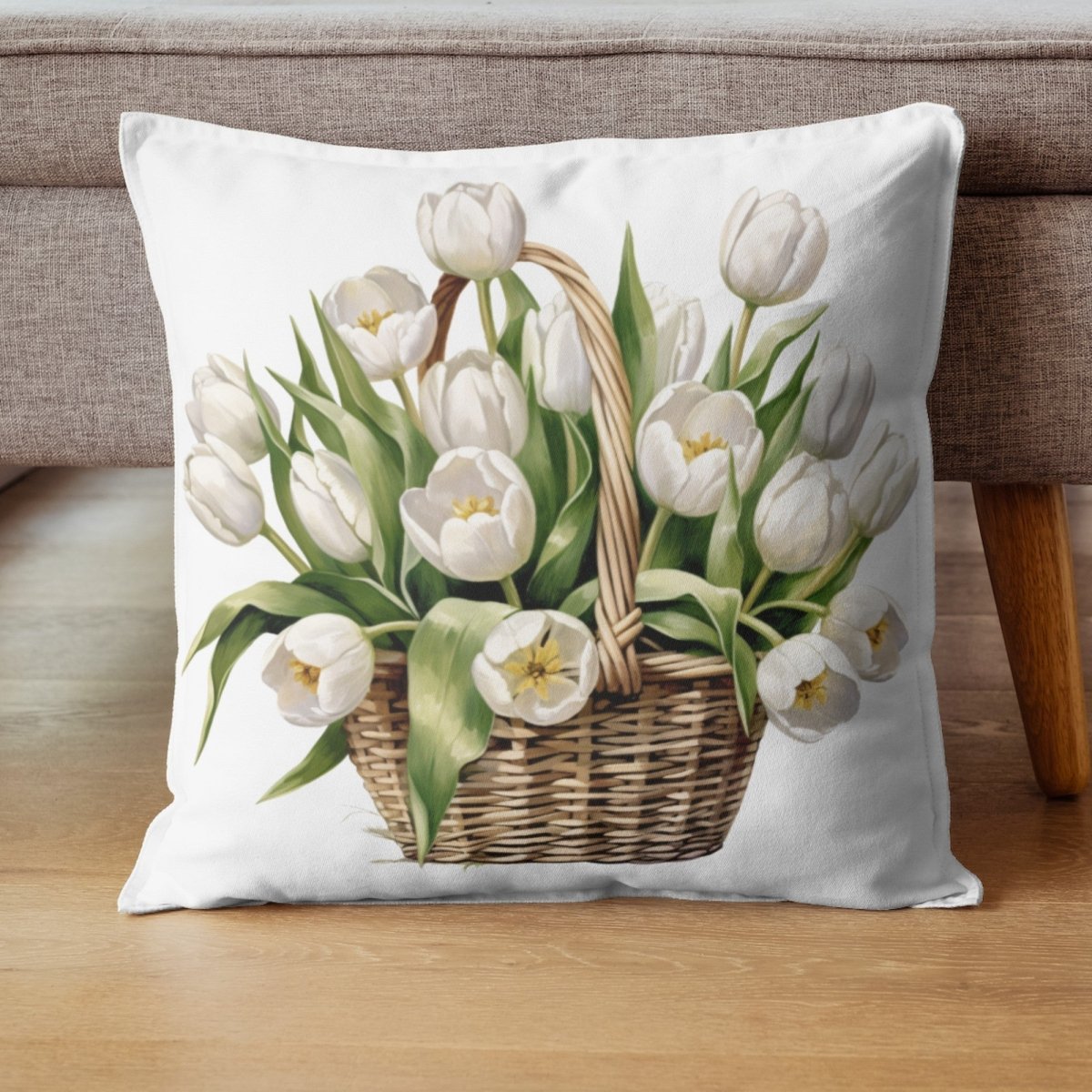 Basket with White Tulips 6+6 PNG Bundle for Sublimation & Clipart - Everything Pixel