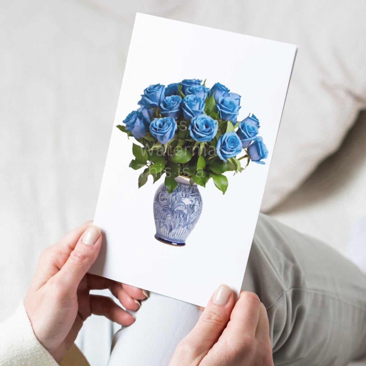 Blue Roses in Vase 6+6 PNG Bundle for Sublimation Clipart - Everything Pixel