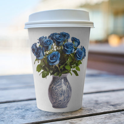 Blue Roses in Vase 6+6 PNG Bundle for Sublimation Clipart - Everything Pixel