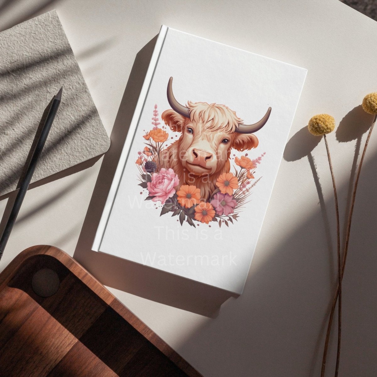 Boho Floral Highland Cow Clipart 7+7 PNG JPG Bundle Cute Design Invitation Card Graphic Paper Crafting Pastel Color Highland Cow Artwork - Everything Pixel