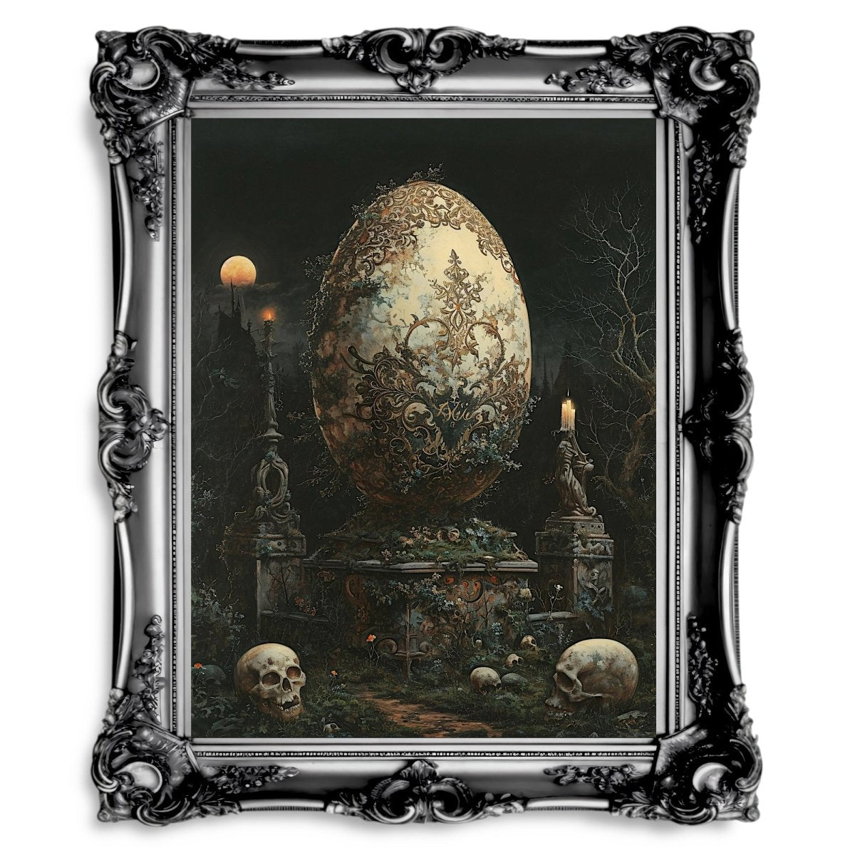 Celtic Rebirth Egg - Gothic Cemetery Wall Art Print - Everything Pixel