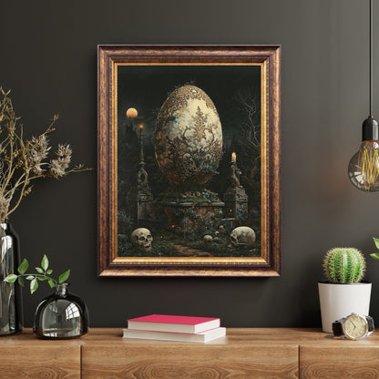 Celtic Rebirth Egg - Gothic Cemetery Wall Art Print - Everything Pixel
