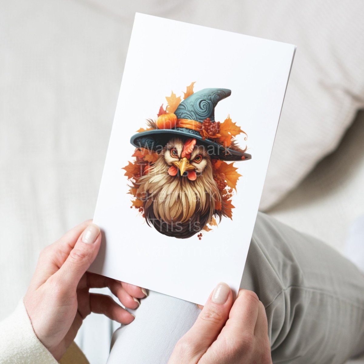 Chicken with Witchhat Clipart 7+7 PNG Bundle Halloween T-Shirt Design Invitation Card Graphic Paper Crafting Autumn Chicken Artwork - Everything Pixel