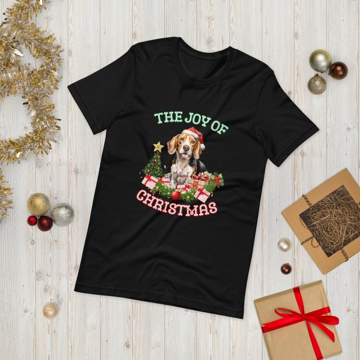 Christmas Beagle Dog T-Shirt - High Quality Festive Unisex T-Shirt, Gift for Beagle Owner, Gift for Doglovers, Cute Xmas Dog Tee - Everything Pixel