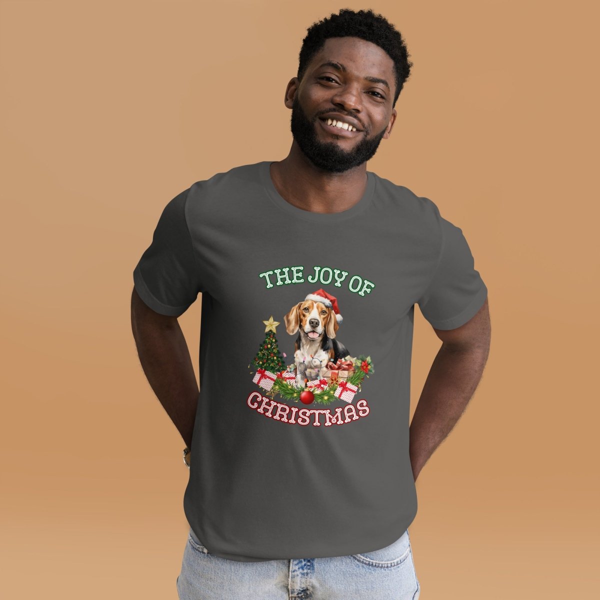 Christmas Beagle Dog T-Shirt - High Quality Festive Unisex T-Shirt, Gift for Beagle Owner, Gift for Doglovers, Cute Xmas Dog Tee - Everything Pixel