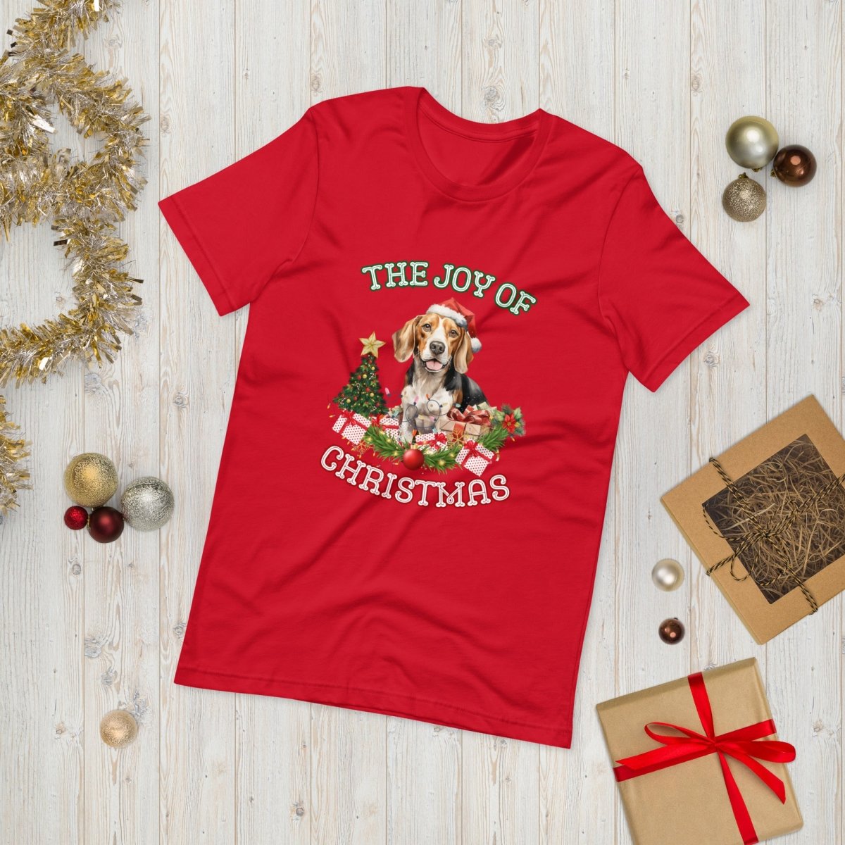 Christmas Beagle Dog T-Shirt - High Quality Festive Unisex T-Shirt, Gift for Beagle Owner, Gift for Doglovers, Cute Xmas Dog Tee - Everything Pixel