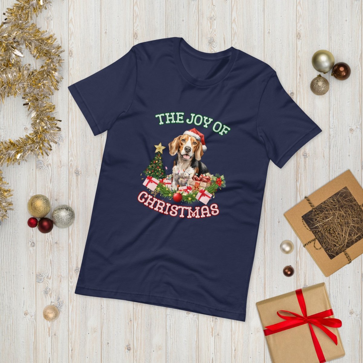 Christmas Beagle Dog T-Shirt - High Quality Festive Unisex T-Shirt, Gift for Beagle Owner, Gift for Doglovers, Cute Xmas Dog Tee - Everything Pixel