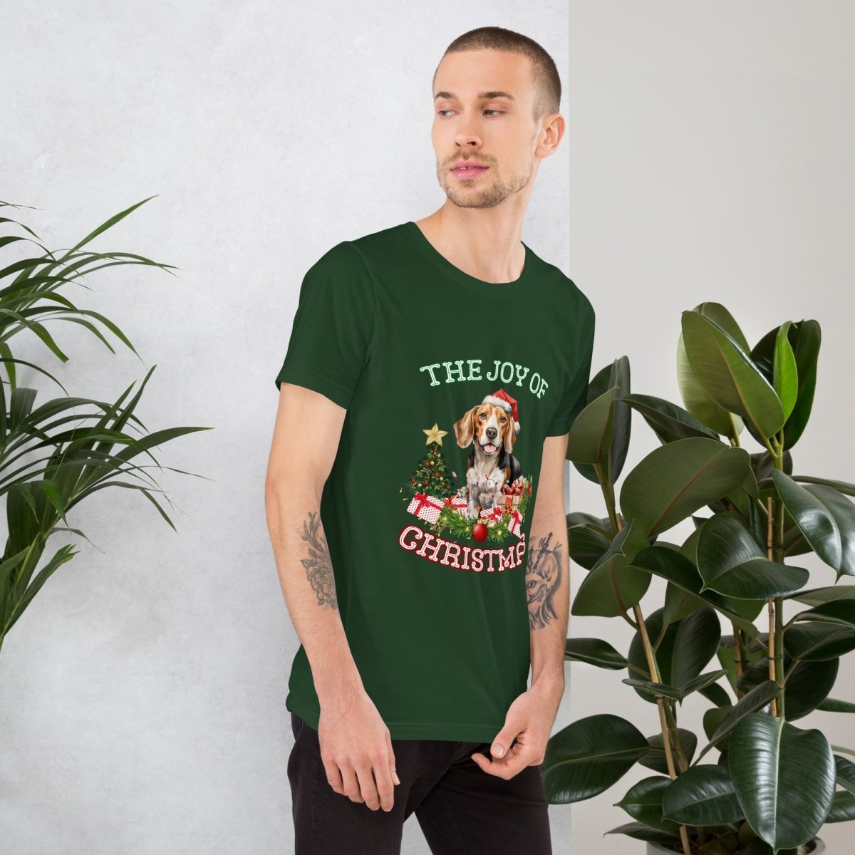 Christmas Beagle Dog T-Shirt - High Quality Festive Unisex T-Shirt, Gift for Beagle Owner, Gift for Doglovers, Cute Xmas Dog Tee - Everything Pixel