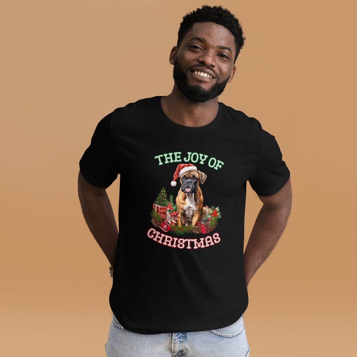 Christmas Boxer T-Shirt - High Quality Festive Unisex T-Shirt, Gift for Boxer Owner, Gift for Doglovers, Funny Xmas Shirt, Cute Xmas Dog Tee - Everything Pixel